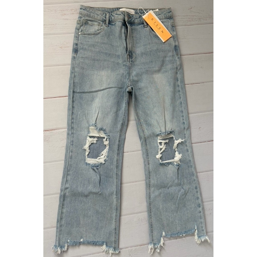 RISEN Flare‎ Frayed Hem Jeans Size 15 32, New